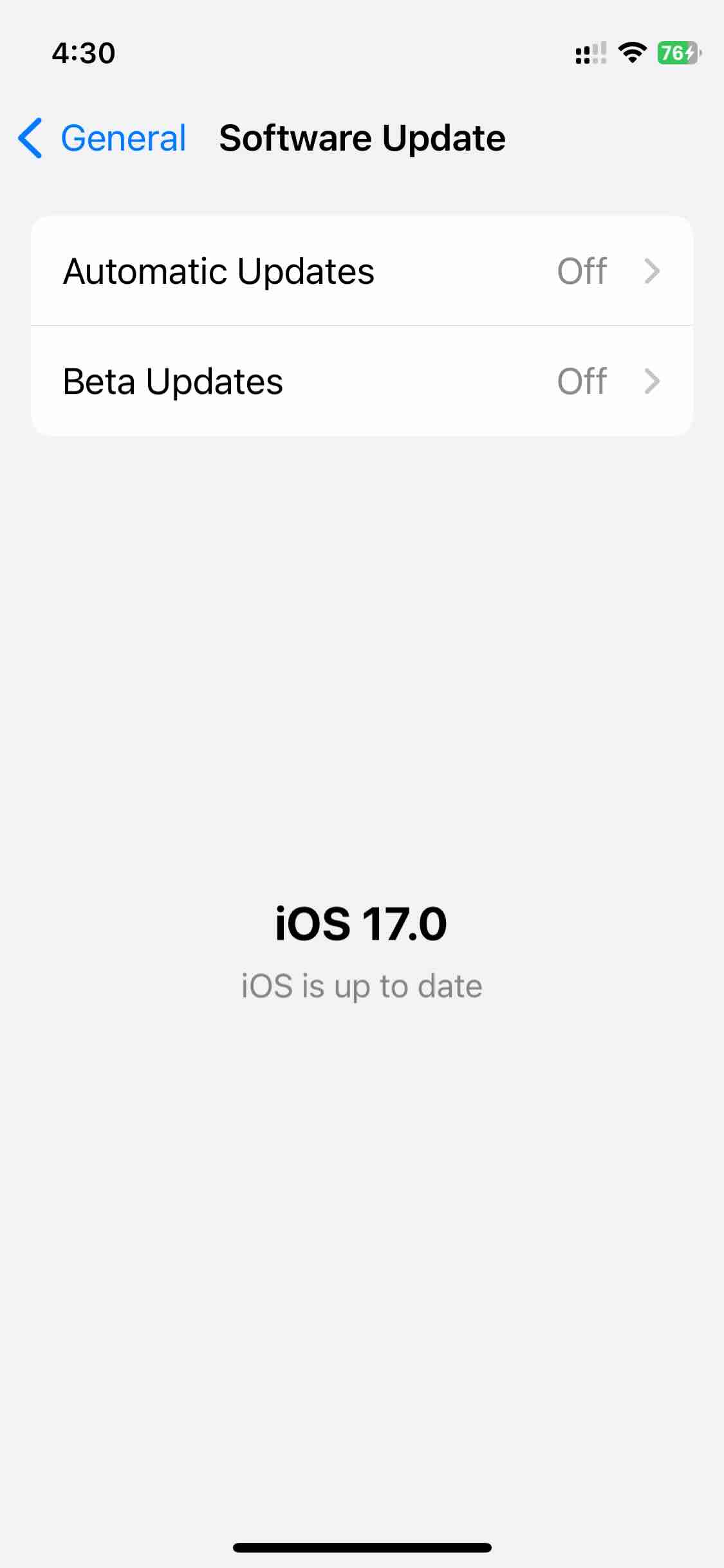 iOS 17 is up to date